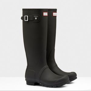 Black Matte Tall Hunter Rain Boots